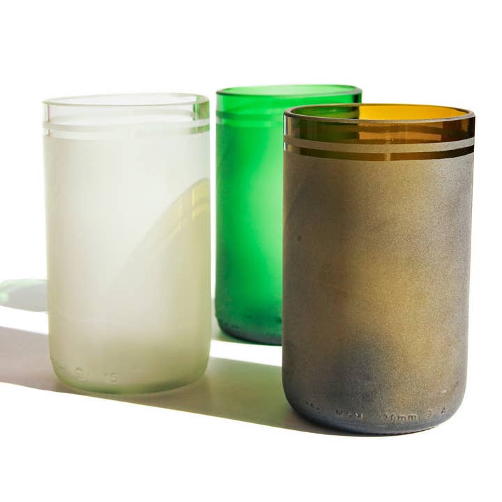 Howaida Eco Drinking Glasses Upcycled 2 Pack - 12/16 Oz. for wholesale by Ethical Global