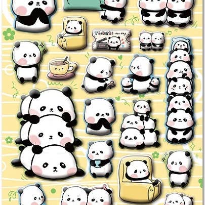 BCmini - Wholesale Sticker - Panda Puffy Stickers