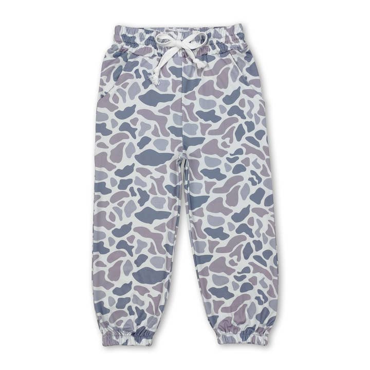Yawoo Garments - Wholesale Pants - Kids - Brown camo pockets elastic waist boys hunting pants