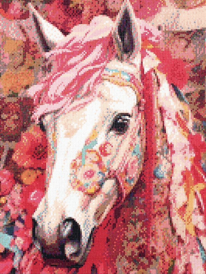 DIAMANTMALERI HEST 50X40CM for engroshandel hos Graine Créative