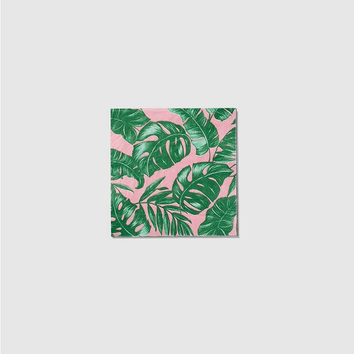 Coterie Party Supplies - Wholesale Disposable Napkin - Palm Leaves Paper Cocktail Napkins (25 per Pack)