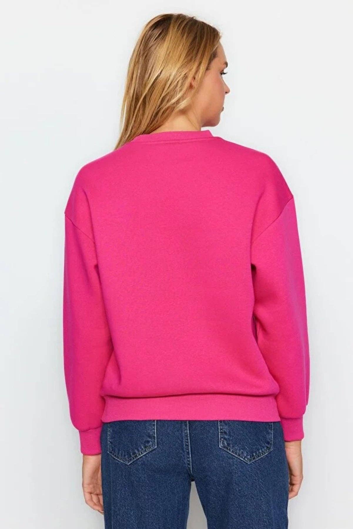 Hoxton Gal – wholesale Sweatshirt – Women's – Thick Fleece-Lined Regular Fit Crew Neck Basic Knit Sweatshirt14