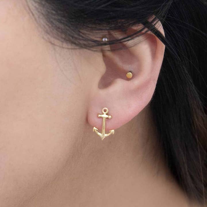 Lovoda - Wholesale Stud/Post Earrings - Anchor Earrings (18K Rose & 24K Gold)1