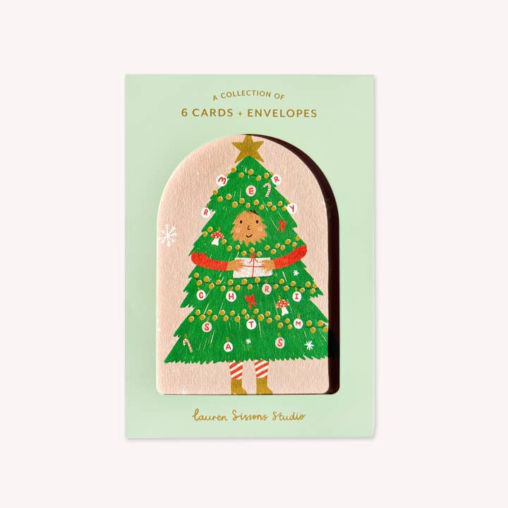 Lauren Sissons Studio - Wholesale Christmas Card - Festive Greeting Card Boxed Set - 6 Holiday Christmas Cards