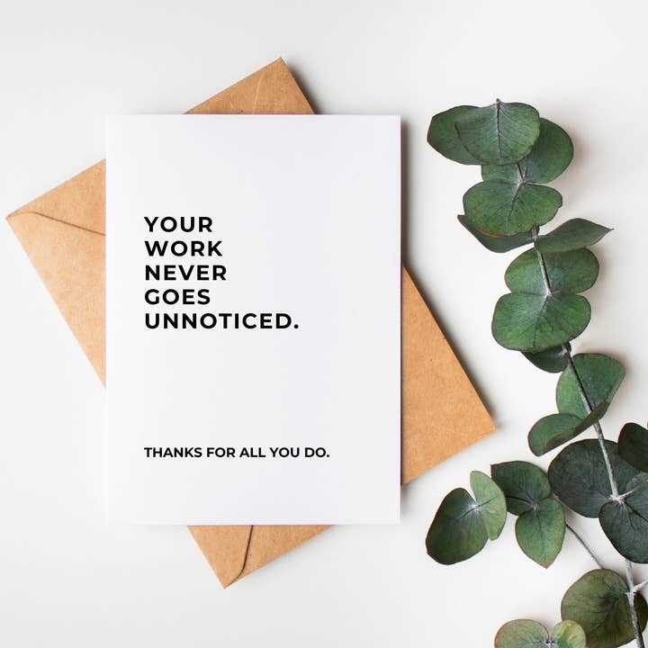 The Cheeky Press - Wholesale Thank You Card - Your Work: Thank You Coworker Greeting Card