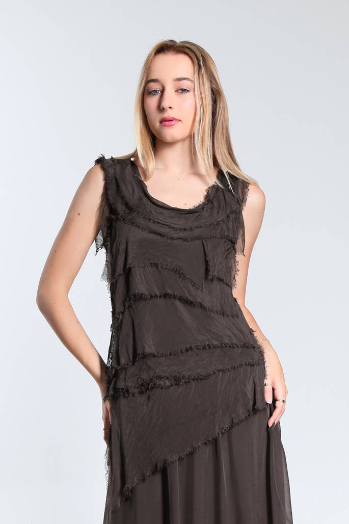 TINA Stephens Italy/Tees By Tina - Wholesale Blouse - Women's - Arianna Silk Ruffle Top (BT205)28