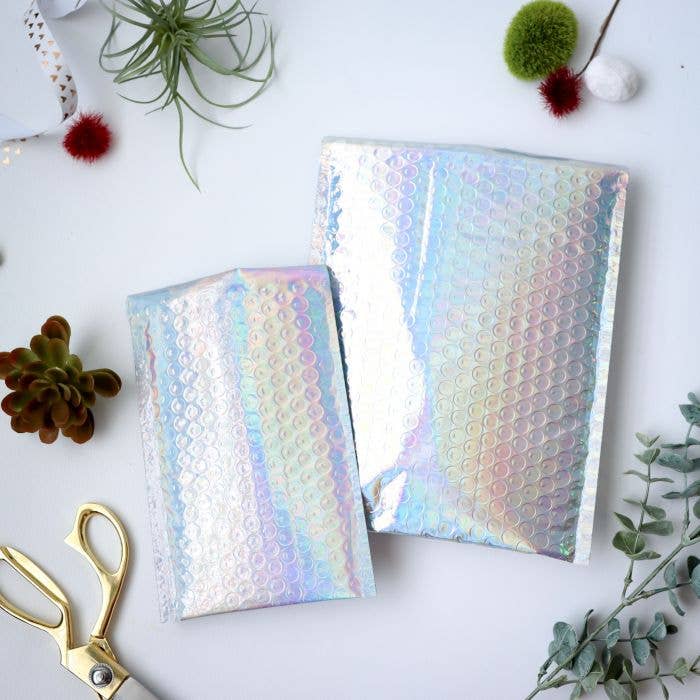 Eleven Fashion - Vente Enveloppe - Pochettes bulle holographiques 4,25 x 8 pouces3