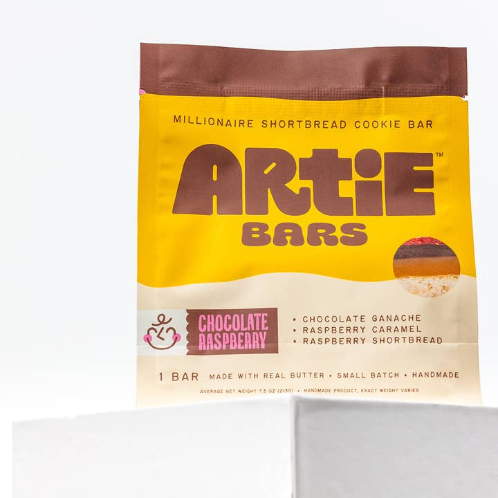 Artie Bars - Wholesale Cookie - Raspberry Artie Bars Millionaire Shortbread Cookie Bar1