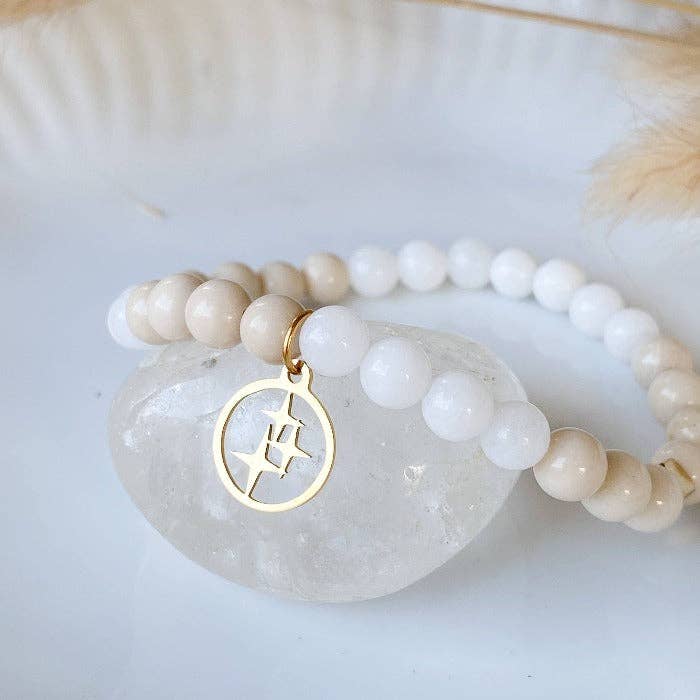 ORION - Bracelet en pierres semi-précieuses et acier inox pour la vente par Lunaki Design