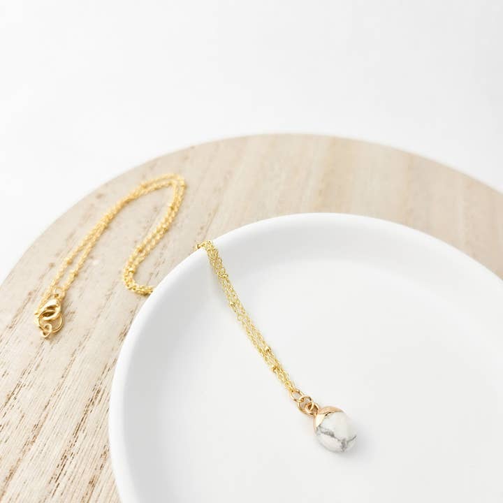 Dainty Howlite Gemstone Necklace for wholesale by The Curated Carrot