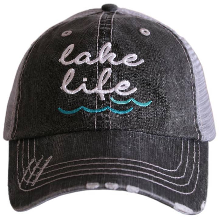 Gray Lake Life Waves Women's Trucker Hats for wholesale on Faire
