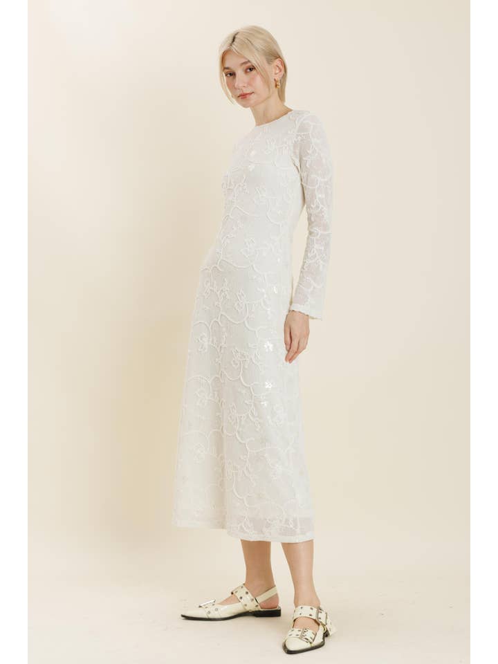 IVORY AD2231 - FLORAL KNIT MAXI DRESS for wholesale on Faire1
