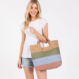 Sensibling Corp. - Wholesale Beach Bag - Multi Color Stripe Tote Bag / Beach Bag
3