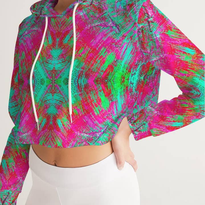 Good Vibes Darlin Cropped Hoodie voor dames voor wholesale door Fridge Art Boutique