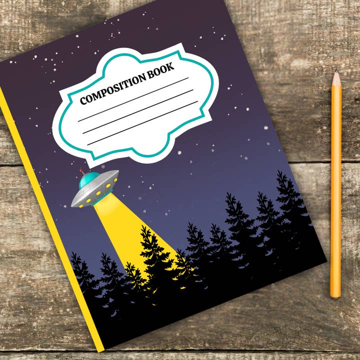 UFO Composition Notebook (customizable) for wholesale by Needful Things