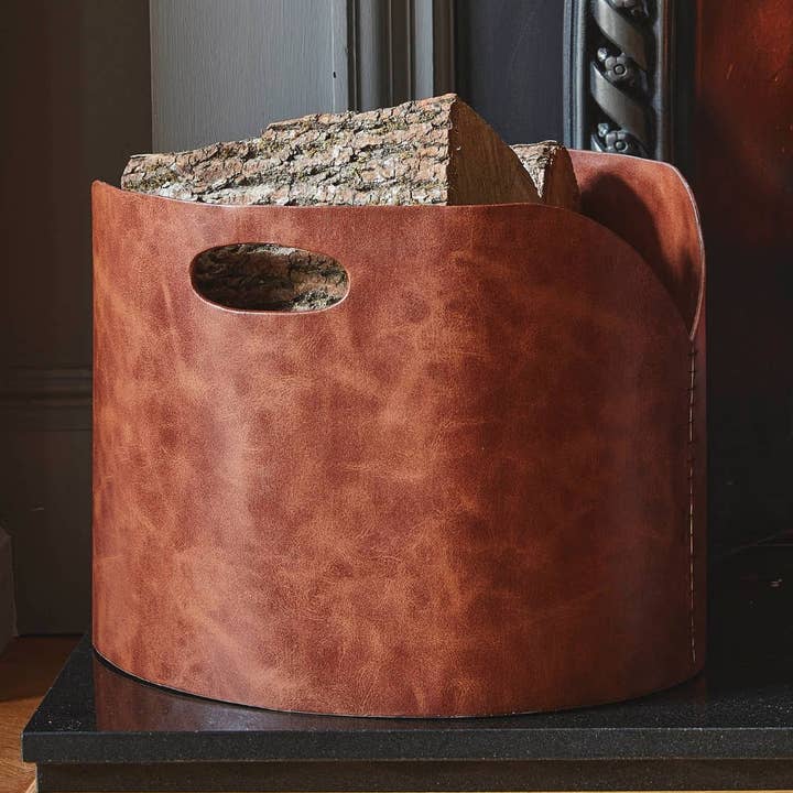 Ivyline Aufbewahrungseimer für Holzscheite, Kunstleder, H 30 cm, B 40 cm für den Großhandel von Ivyline International