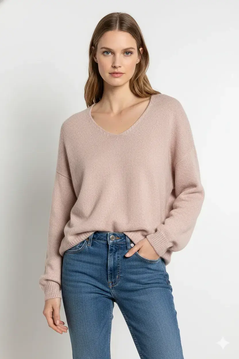 Mimi & Gogo - Vente Pull en maille – femme - Pull uni basique @20127_uni47