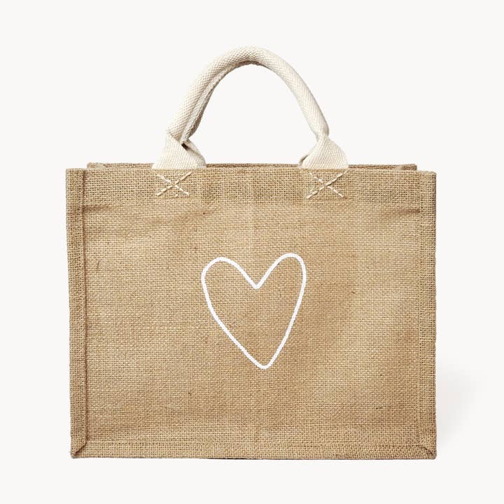 KORISSA - Wholesale Gift Bag - Handmade Burlap Jute Tote • Gift Bag - Love (S)