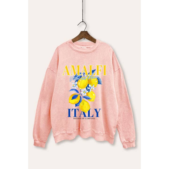 SWEATSHIRT DÉLAVÉ MINÉRAL GRAPHIQUE CITRONS ITALIE pour la vente par VINTAGE POINT USA