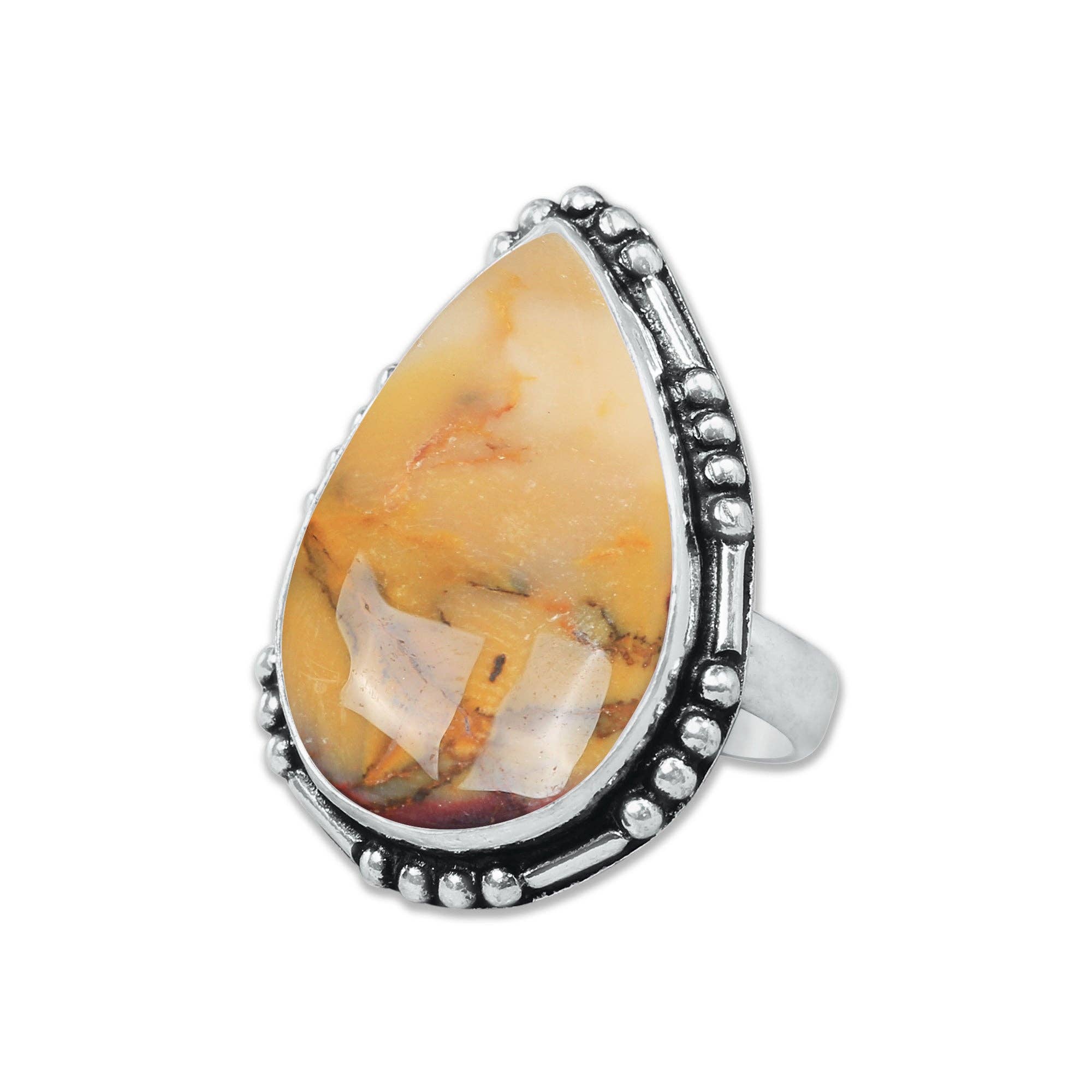 Handmade Jewels - Wholesale Cocktail/Statement Ring - Mookaite Jasper Rings – Handmade, Silver-Plated, Bold Earth Tones (Made to Order)3