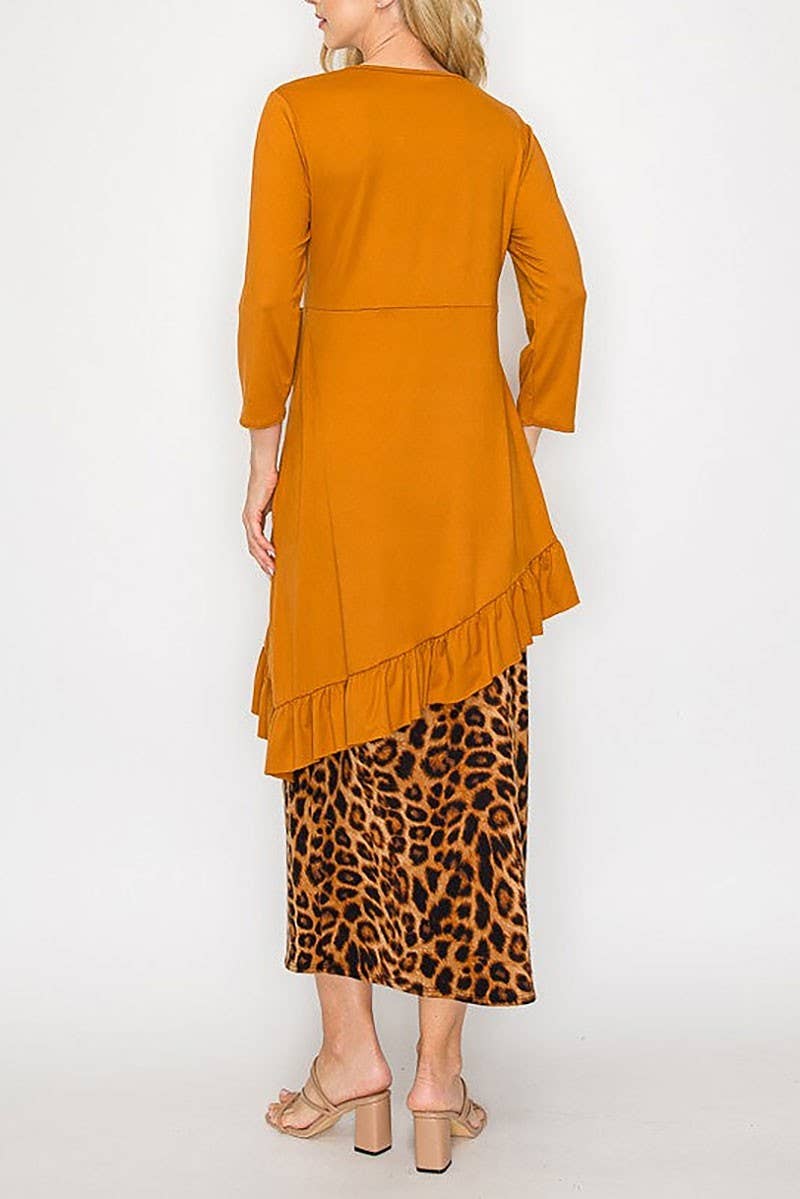ROUSSEAU - Wholesale Tuniek - Dames - ASYMMETRISCHE GERUFFELDE TUNIEKTOP2