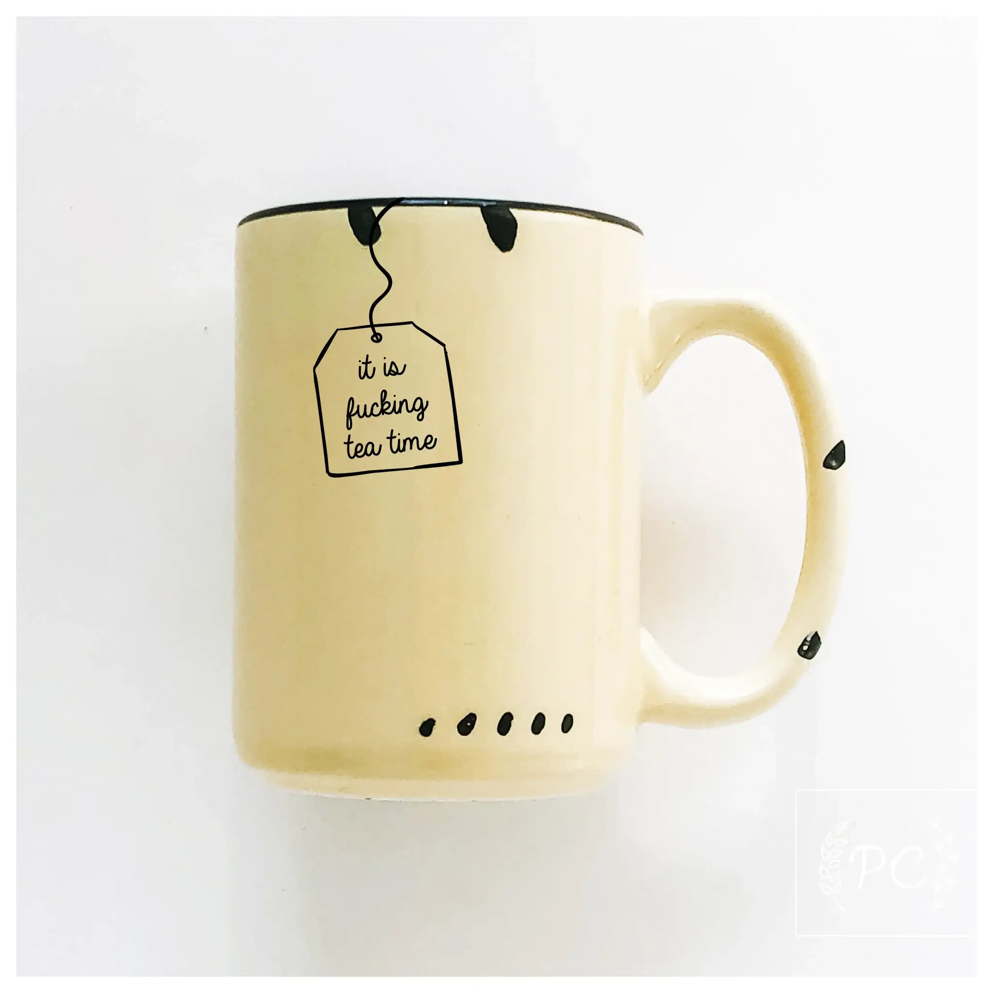Prairie Chick Prints - Wholesale Coffee Mug - it is fucking tea time | ceramic mug4