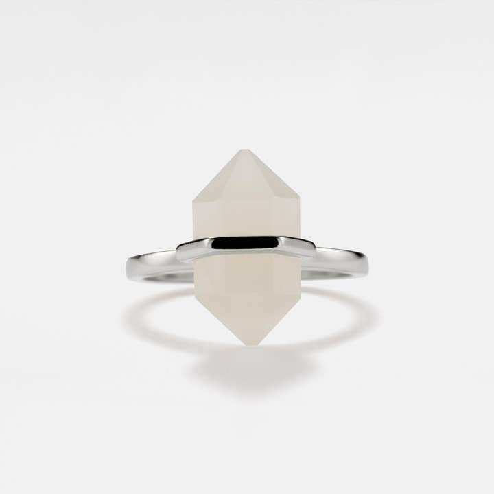 Perimade & Co. LLC - Wholesale Single Stone/Solitaire Ring - Natural Crystal Moonstone Ring in 925 Sterling Silver