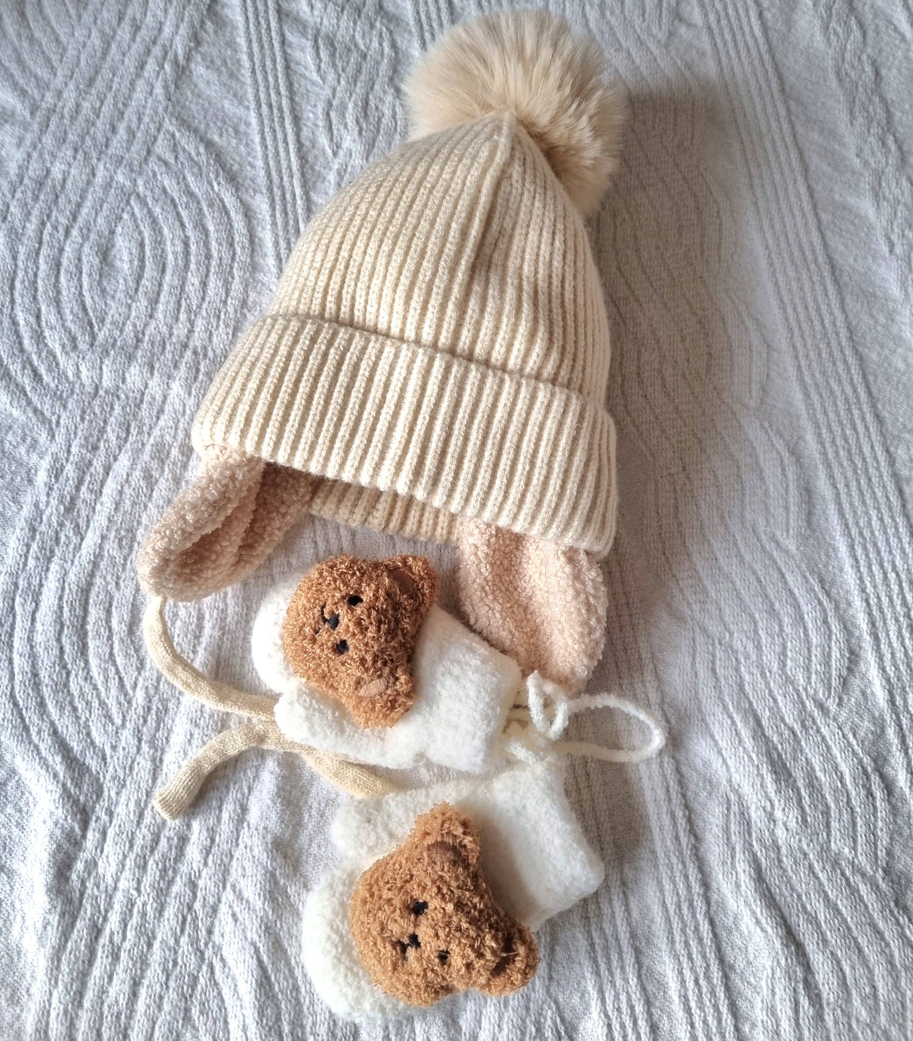 Rammelaartje - Wholesale Newborn/Knit Hat - Baby - Winter Bestseller Winter hat for babies with earmuffs and pompom - Beige4