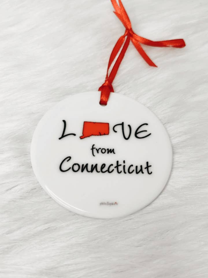 Adorno con amor desde Connecticut para venta al por mayor de philoSophie's Stationery & Gifts