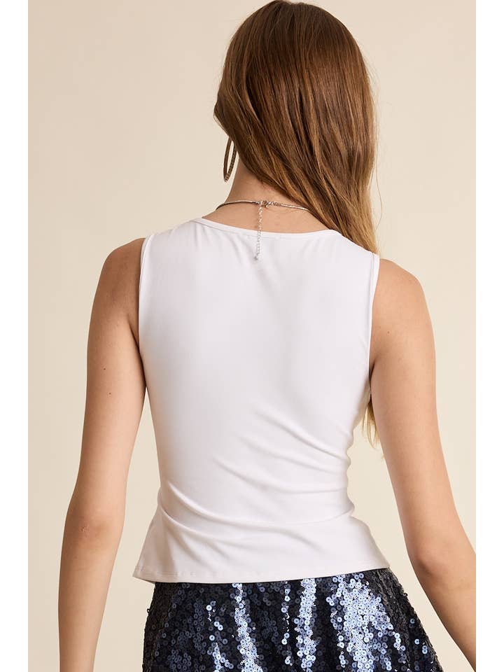 Sky to Moon - Wholesale Tank Top - Women's - VIVID SOLID COLOR V-NECK TWISTED POINT CAMI TOP6