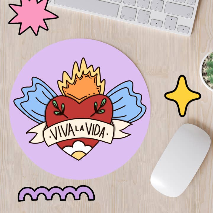 Viva La Vida Sacred Heart Mousepad for wholesale by Get Stoked