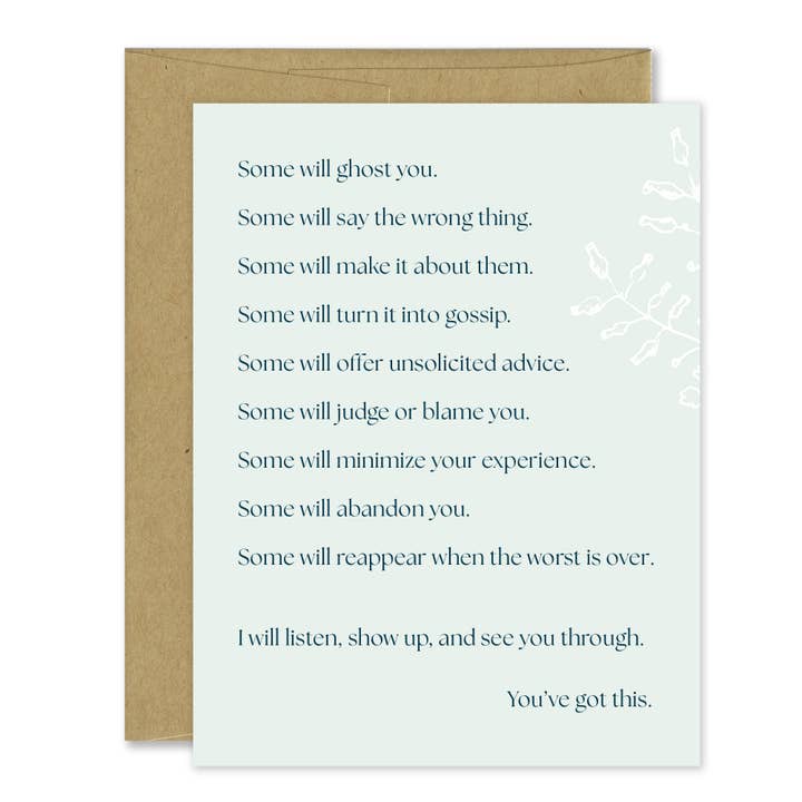 Support Through Hard Times Greeting Card - Encouragement for wholesale by Jones Street Press