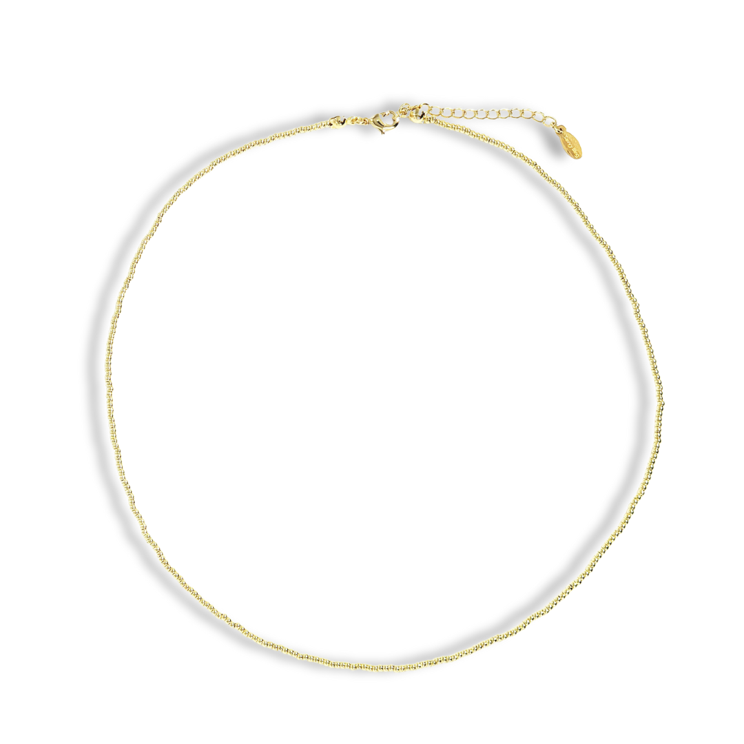 Savvy Bling - Wholesale Beaded/Pearl Necklace - 2-10mm Gold Beaded Necklaces0