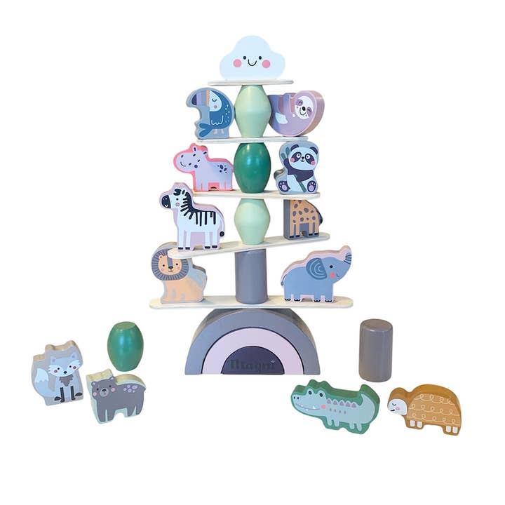 Magni | Montessori balance stacker with animals FSC® 100% for wholesale by Magni ApS