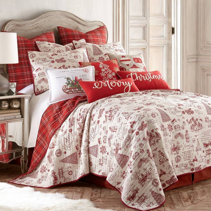 Red Yuletide Quilt Set for wholesale on Faire