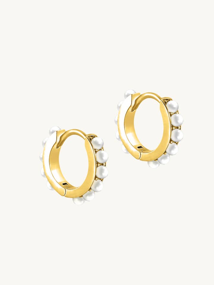 MICRO PEARL HUGGIE HOOP for wholesale by C&C LUXURY CO.