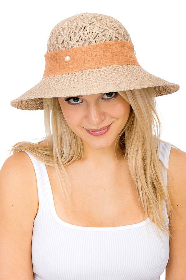 Cap Zone - Wholesale Straw Hat - Women's - Flower Ribbon Fabric Sun Hat10