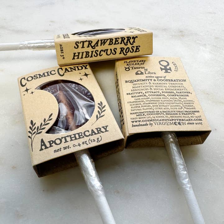 Virgo Moon - Wholesale Lollipop - Plants & Planets Lollipops - Strawberry Hibiscus Rose4