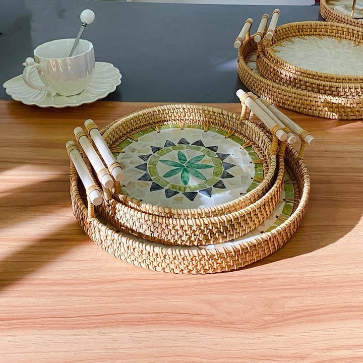 RATTAN SHELL SNACK FRUIT STORAGE BASKET_CWMM4493 for wholesale by ACCITY