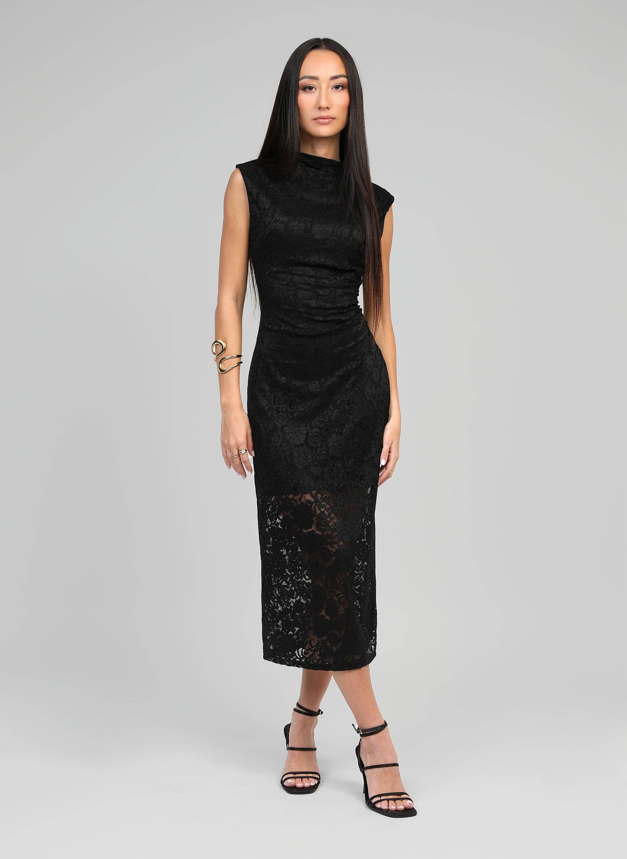 An'ge - Wholesale Dress - Women's - ELINOR MIDI DRESS black