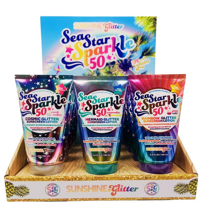 Sunshine & Glitter – wholesale Solskyddsmedel – Sea Star Sparkle Mix startpaket