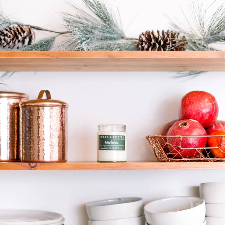 Craft + Foster - Wholesale Jar/Filled Candle - Mistletoe - 8oz Natural Soy Candle1