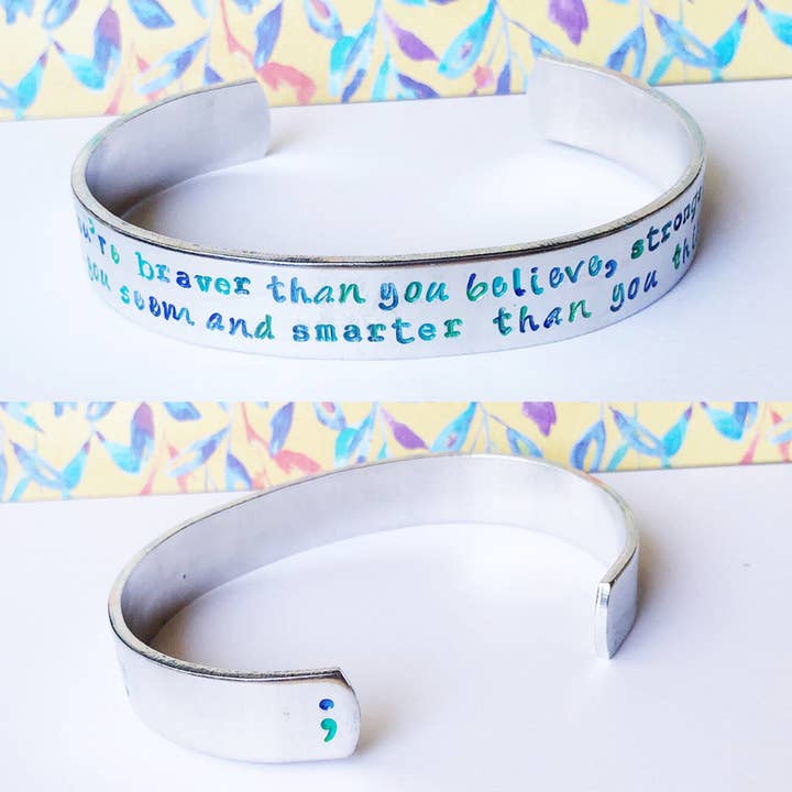 Braver, Stronger, Smarter Hypoallergenic Aluminum Cuff Bracelet for wholesale by Team Neville