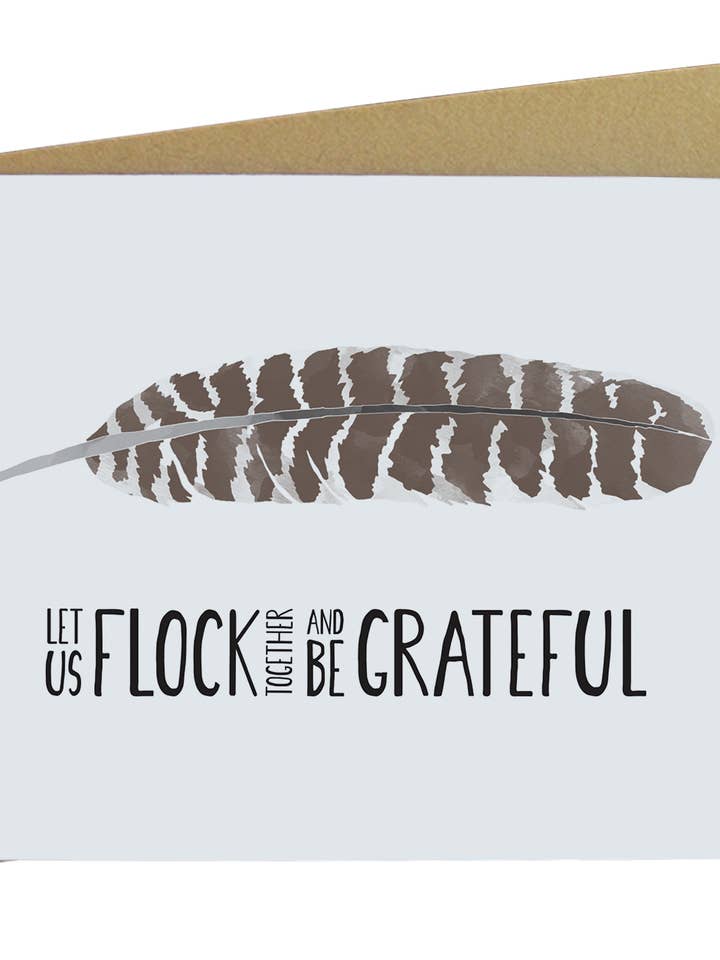 Turkey Feather Thanksgiving Card for wholesale by Paper Wolf Design