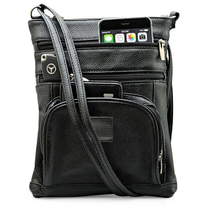 SteelTime Unisex Leather Crossbody Bag for wholesale by Steeltime NYC