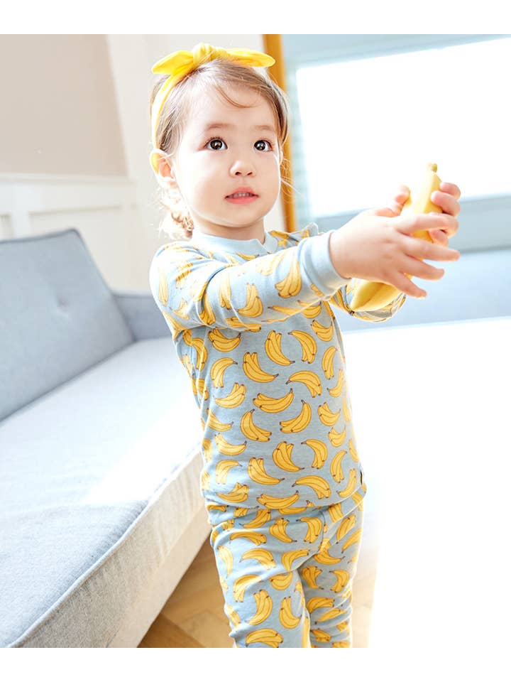 Blue Sweet Banana Long Sleeve PJ's for wholesale on Faire3