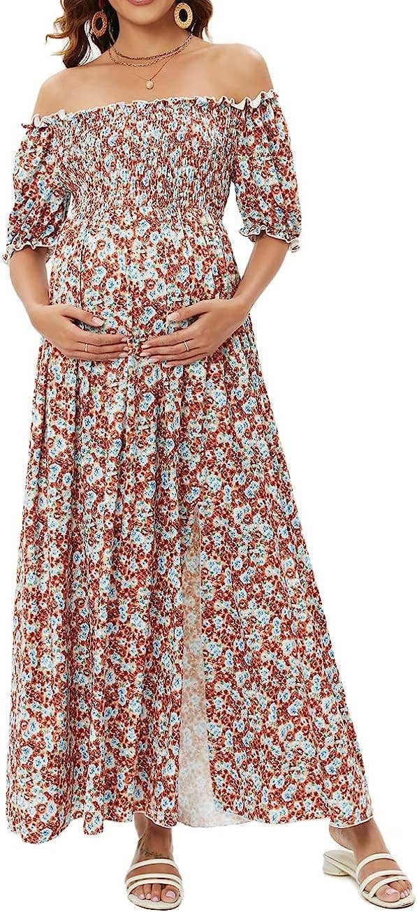 VIGOR - Wholesale Dress - Maternity - Off Shoulder Maternity Maxi Long Dress Baby Shower Photoshoo9