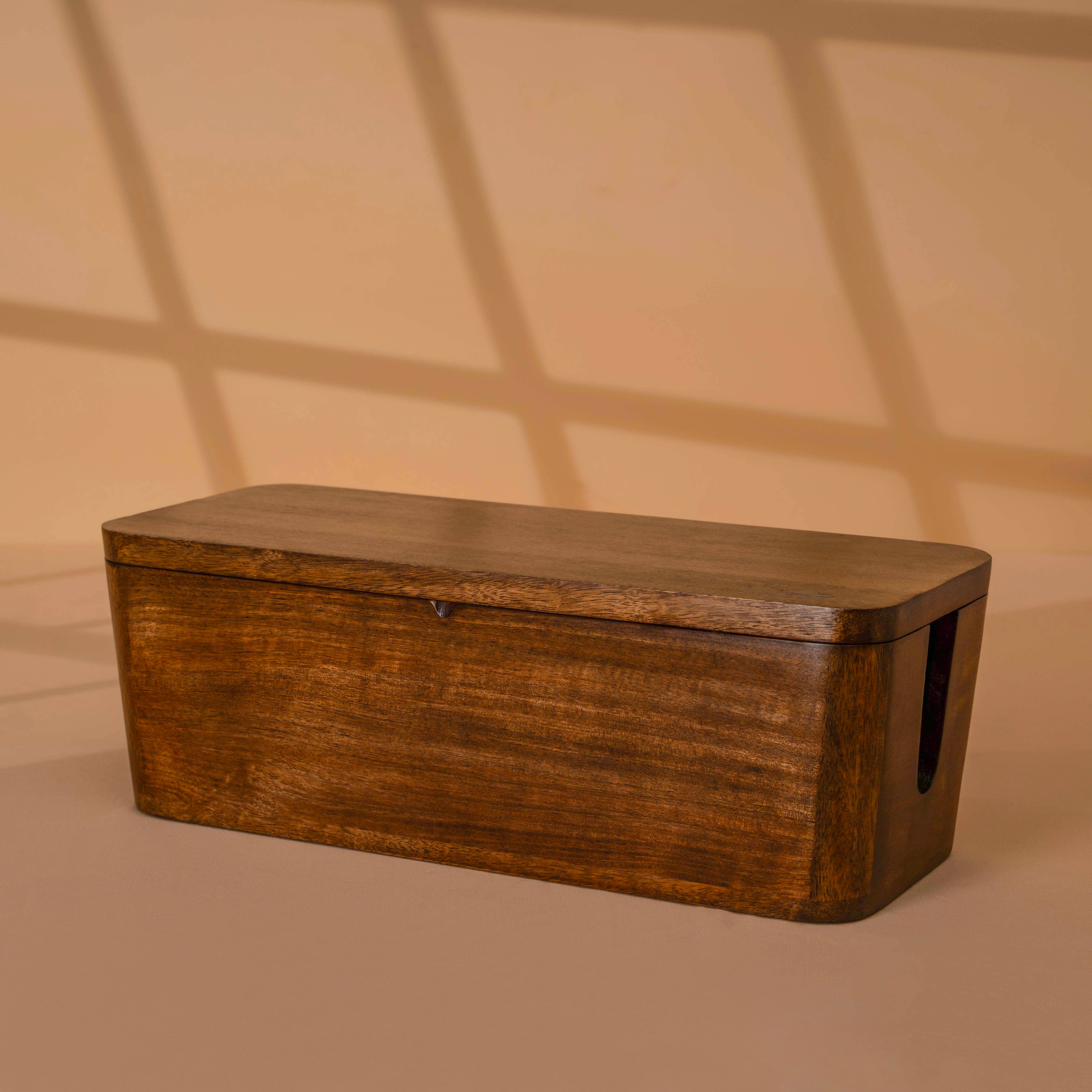 LuxeDesigns Co LLC – wholesale Desk organiser – Cable Management Box - Natural Wood8