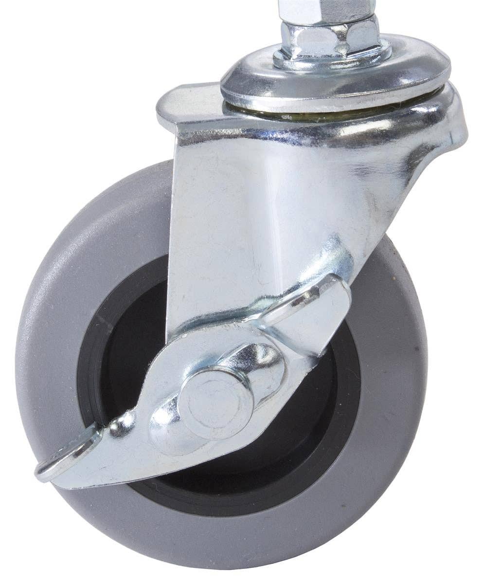 FIXTUREDISPLAYS - Wholesale Console Table - LED TV Stand with Wheels, Fits Monitors 32" to 65", Height Adjustable –Silver3