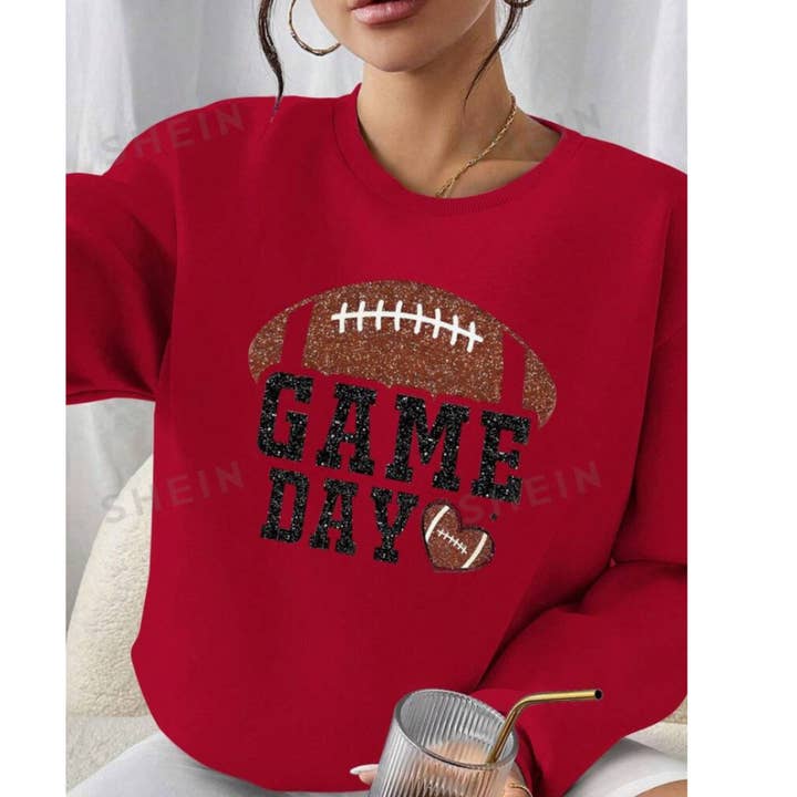 Röd Game Day Fotbollströja, KC, Atlanta för wholesale av Elby Designs Apparel